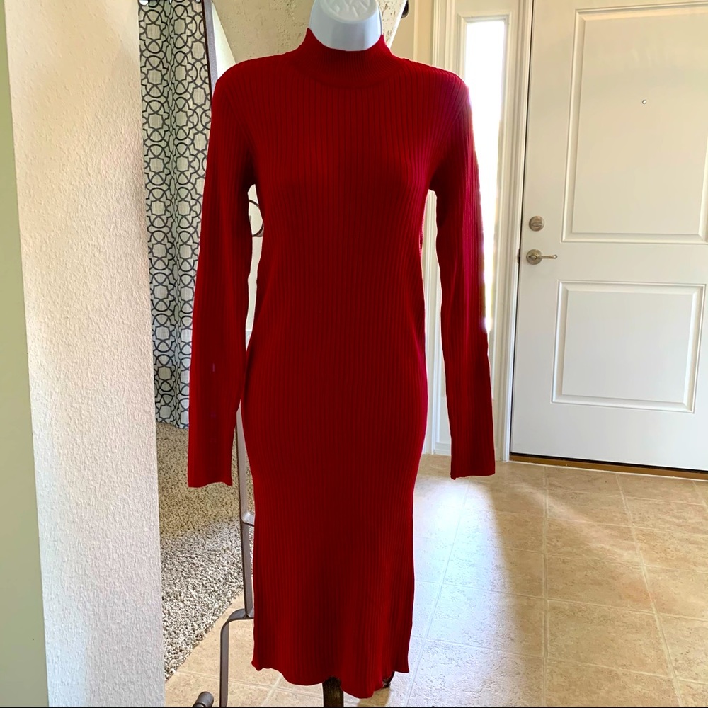 Ribbed Sweater Midi Dress